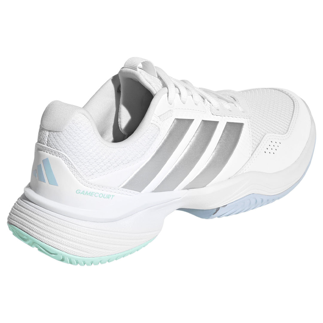 adidas Women's GameCourt 3 - Cloud White/Silver Metallic