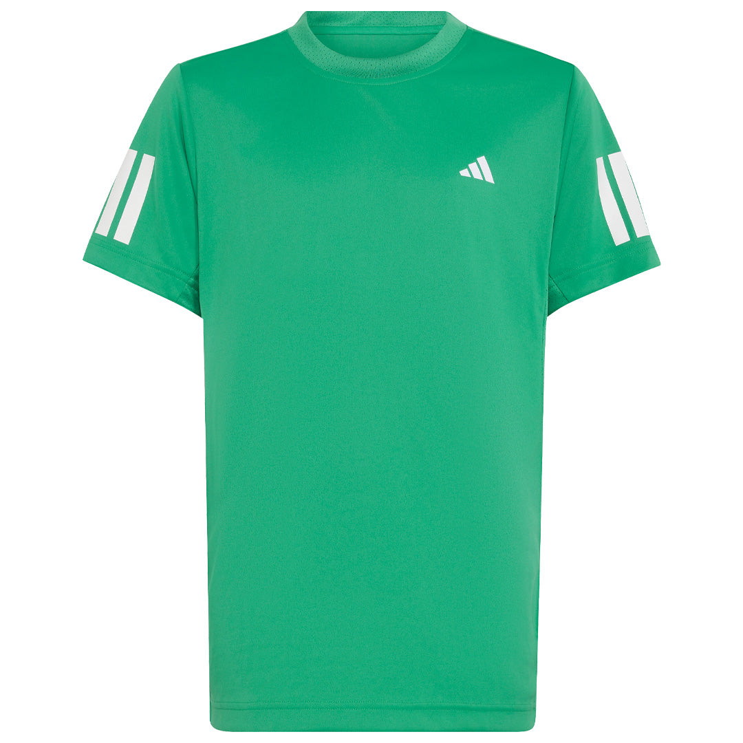 adidas Boys Club 3 Stripe Tee - Semi Court Green