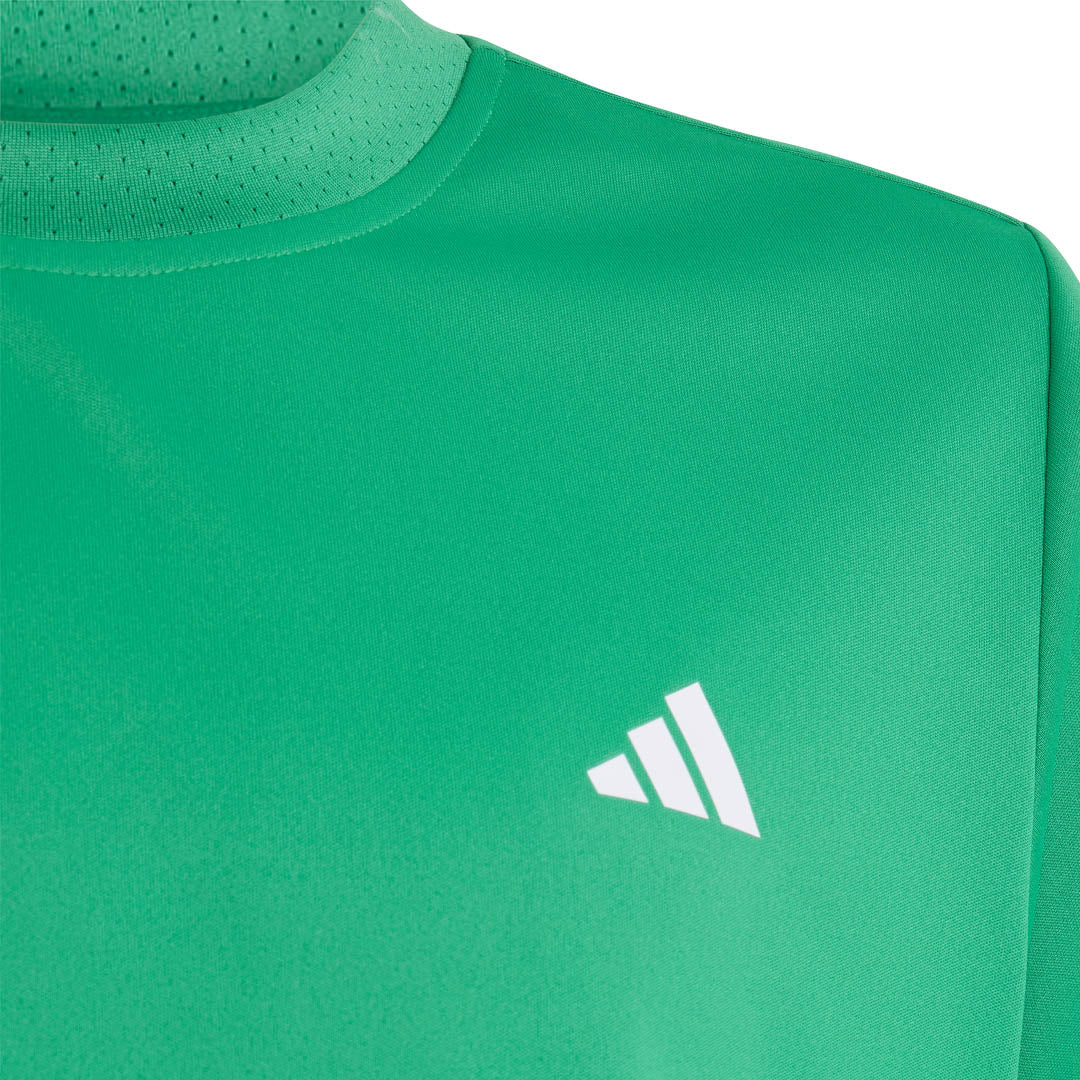 adidas Boys Club 3 Stripe Tee - Semi Court Green