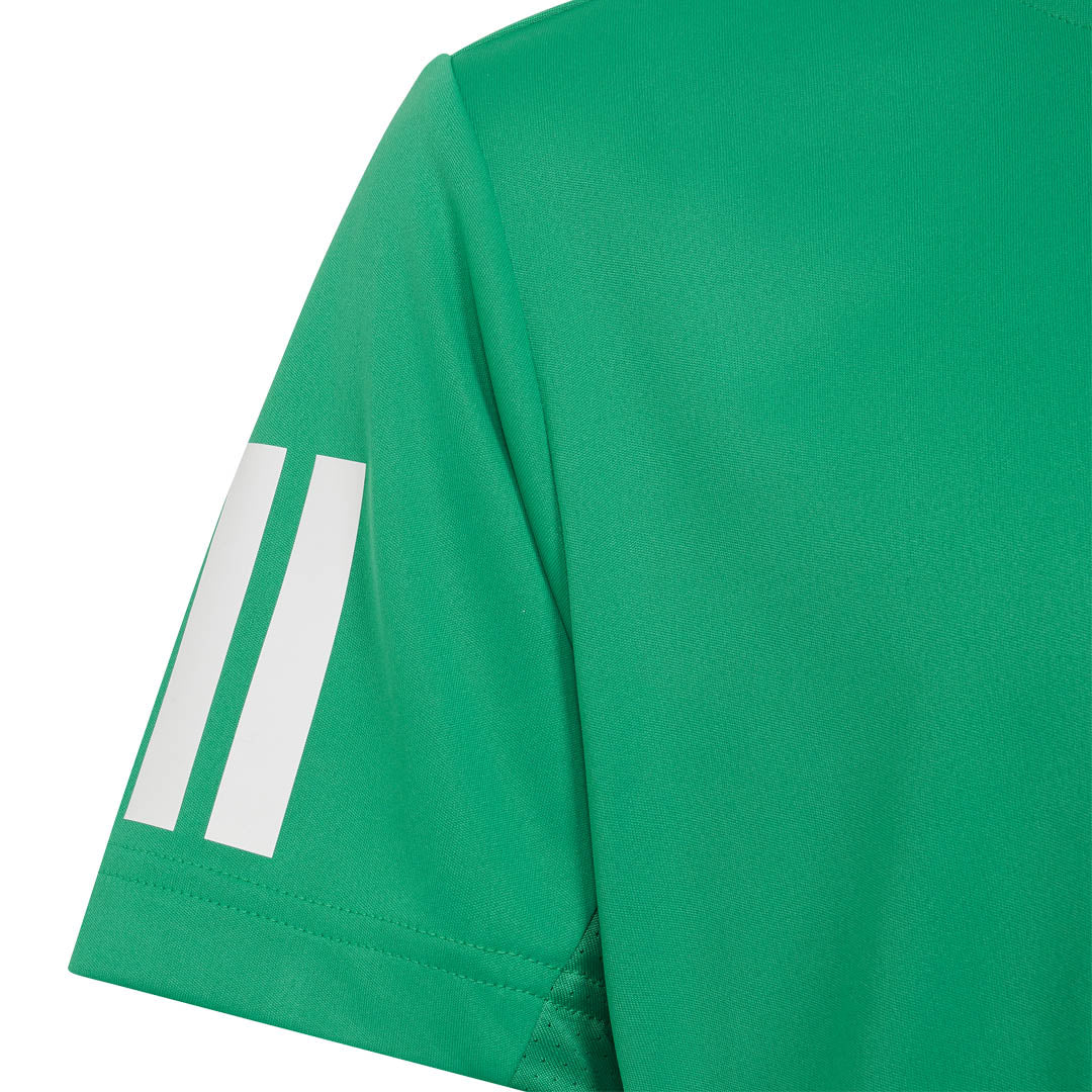 adidas Boys Club 3 Stripe Tee - Semi Court Green