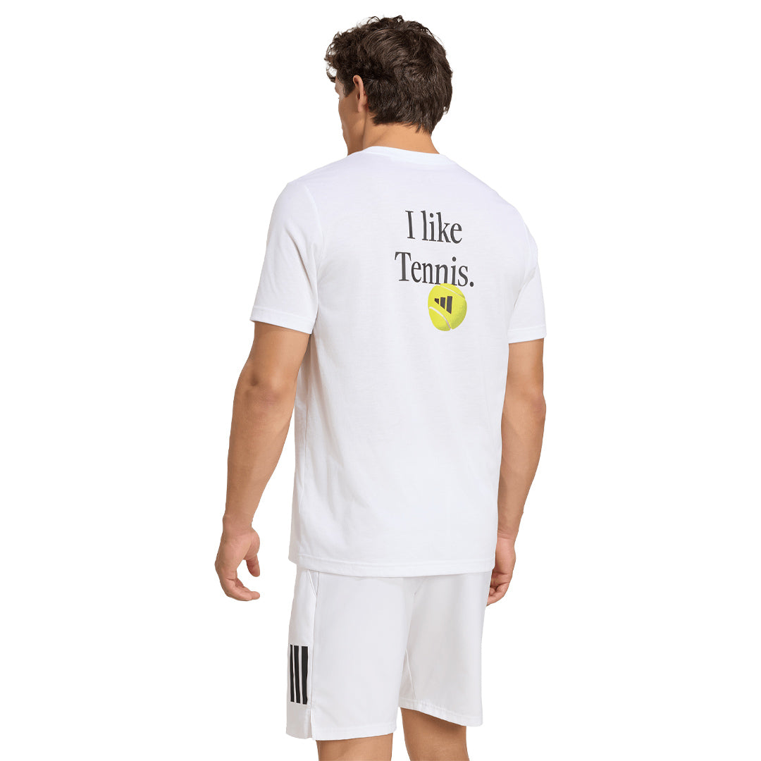 adidas Men's Graphic Tennis Tee - White