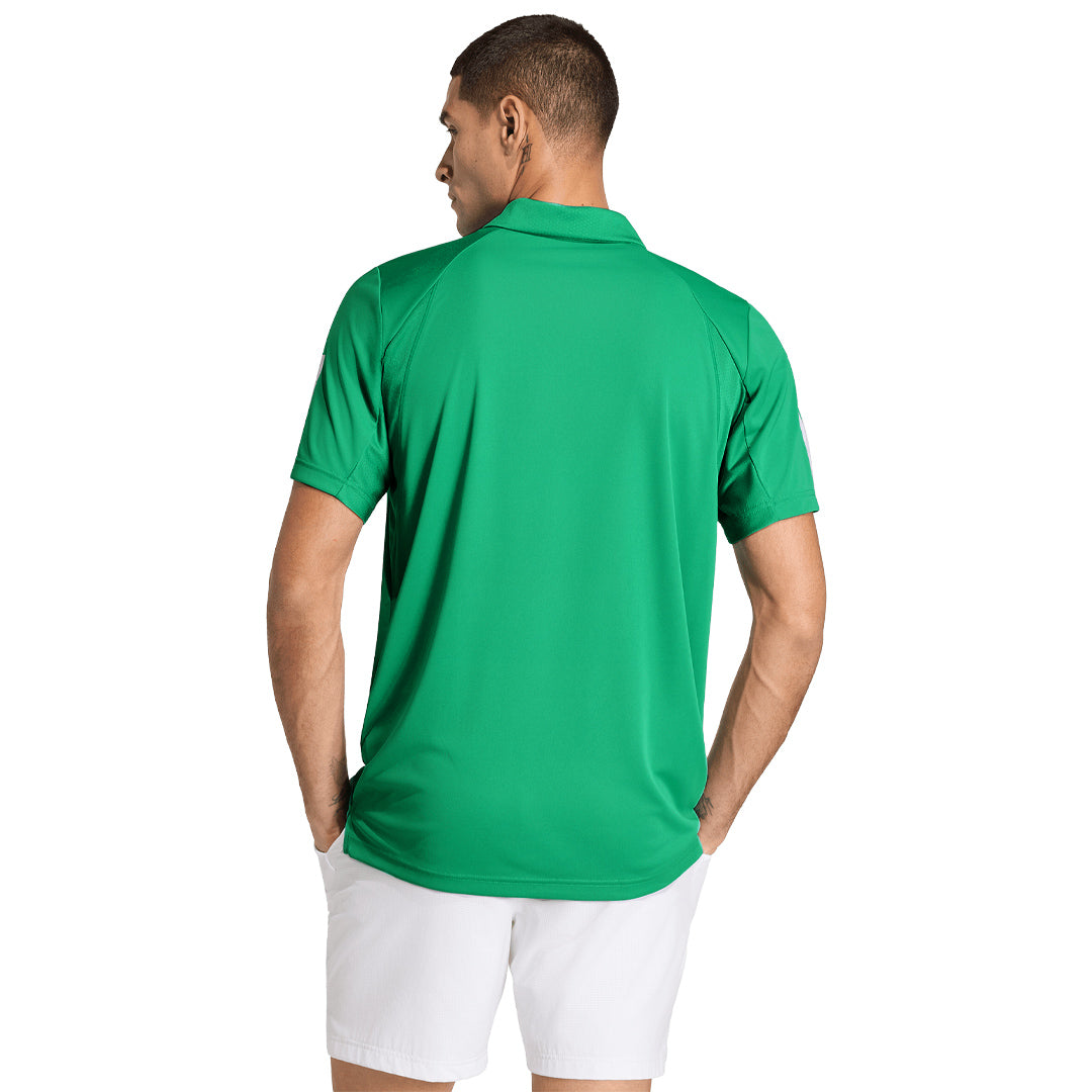 adidas Men's Club 3 Stripe Polo - Semi Court Green