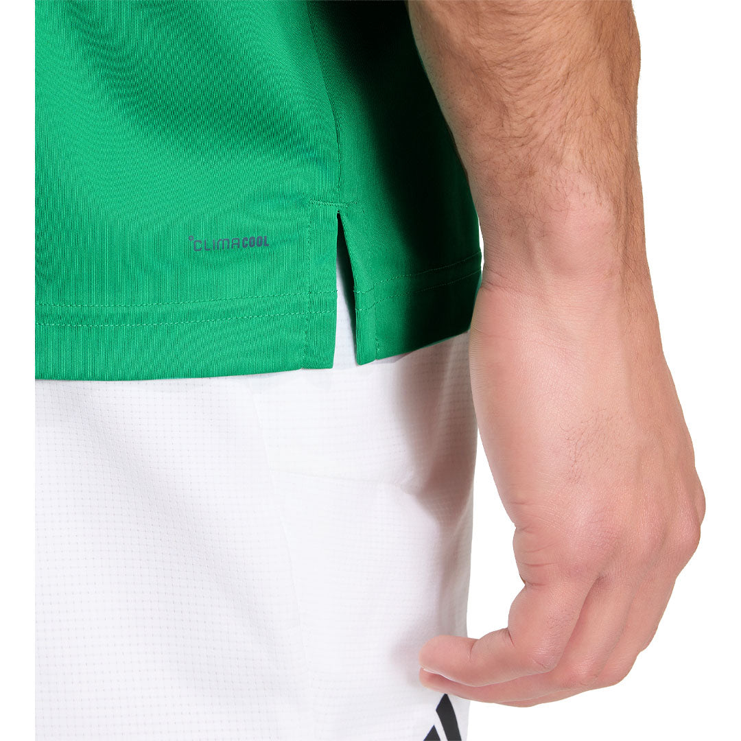 adidas Men's Club 3 Stripe Polo - Semi Court Green