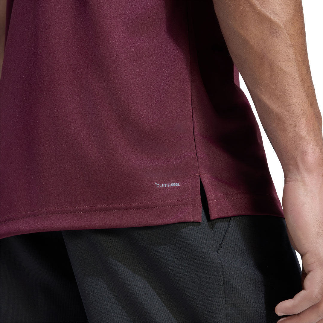 adidas Men's Club 3 Stripe Tee - Maroon