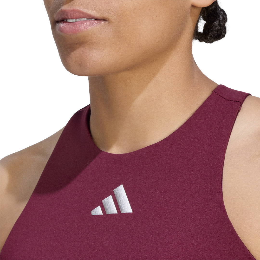 adidas Women's Silver L Y-Tank - Maroon