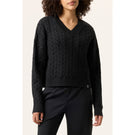 Fila Women's Baseline Chunky V-Neck Sweater - Black