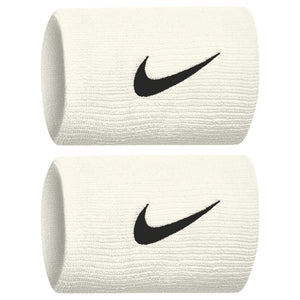 Nike Swoosh Premier Doublewide Wristbands 2 Pack - Sail/Black