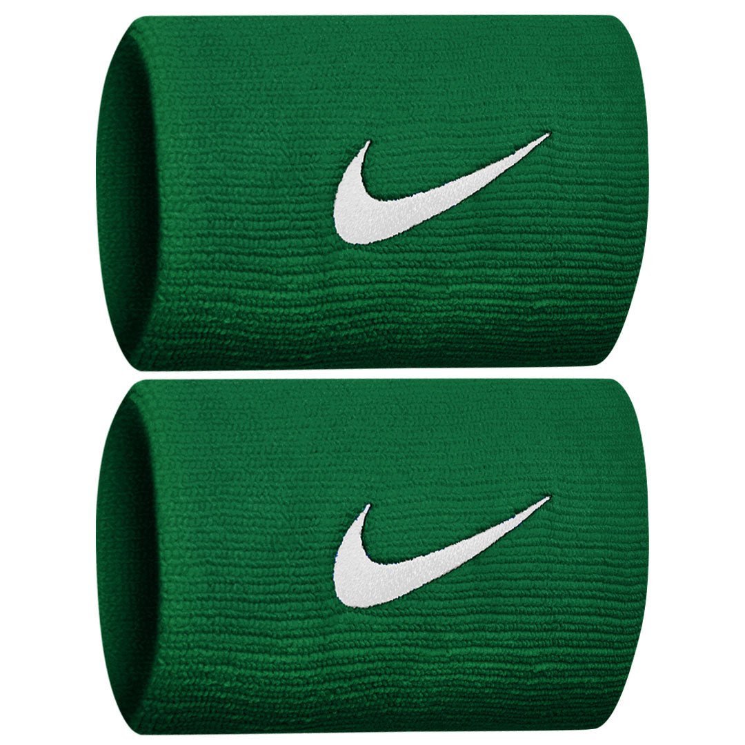 Nike Swoosh Premier Doublewide Wristbands 2 Pack - Gorge Green