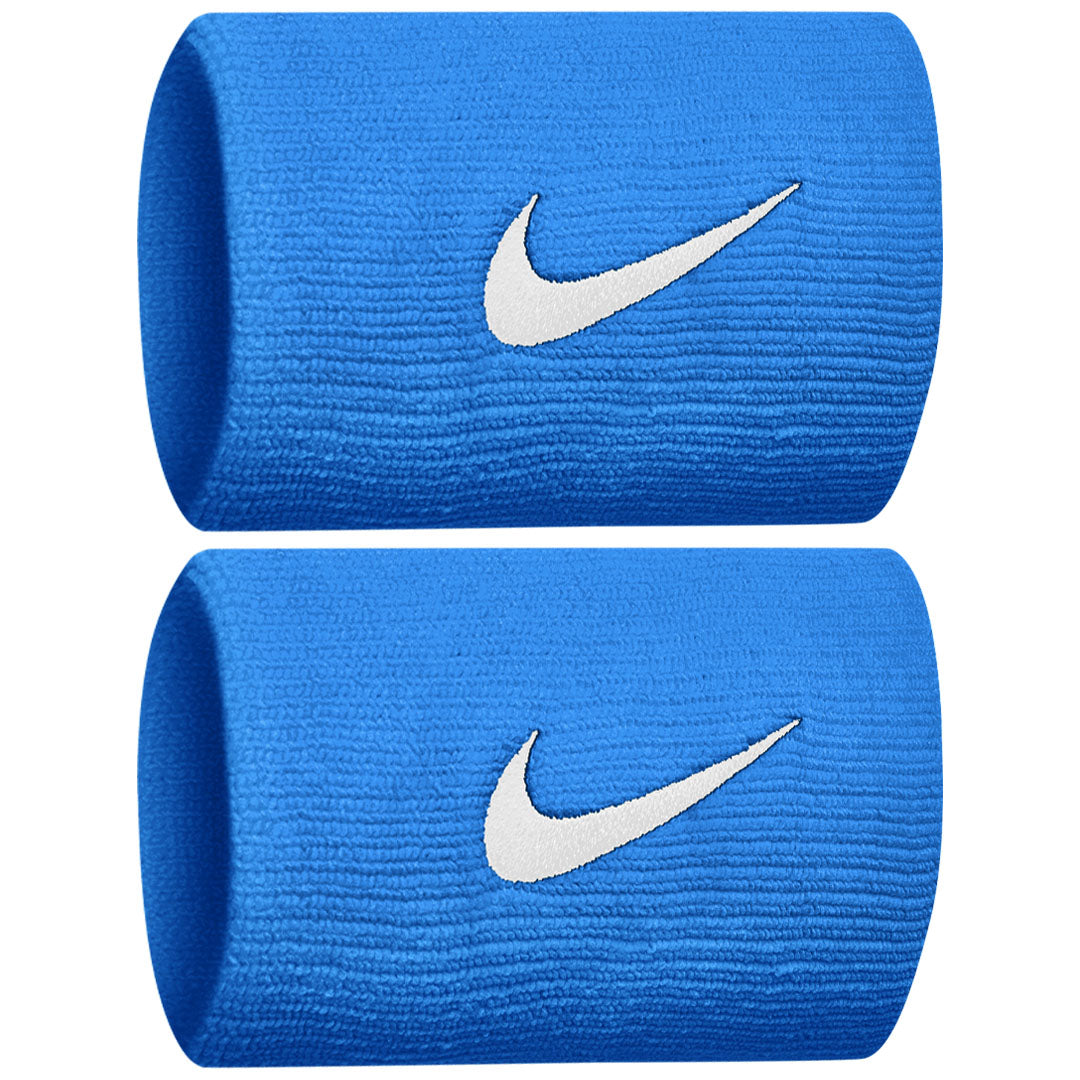 Nike Swoosh Premier Doublewide Wristbands 2 Pack - Light Photo Blue