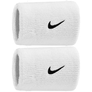 Nike Double Wide Classic Swoosh Wristband 2 Pack - White/Black