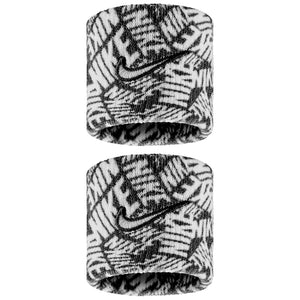 Nike Swoosh Printed Wristband 2 Pack - Black/White