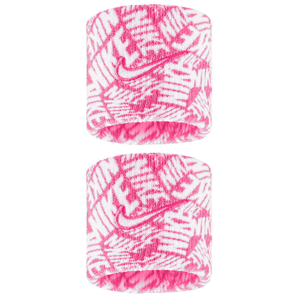 Nike Swoosh Printed Wristband 2 Pack - Playful Pink/White