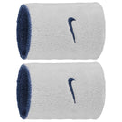 Nike Swoosh Double Wide Reversible Wristband 2 Pack - Classic Navy/White