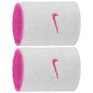 Nike Swoosh Double Wide Reversible Wristband 2 Pack - Playful Pink/White