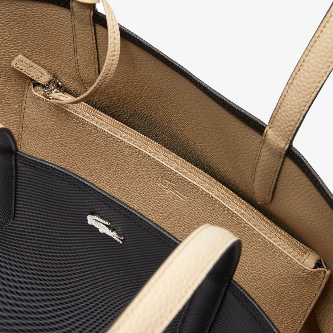 Lacoste Reversible Tote Bag With Pouch - Noir Krema