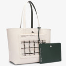 Lacoste Reversible Anna Tennis Net Tote Bag - Cream/Green