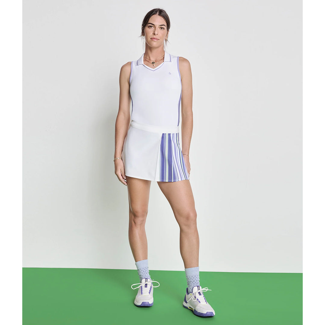 Penguin Women's Asymmetrical Pleated Tennis Skort - Bright White
