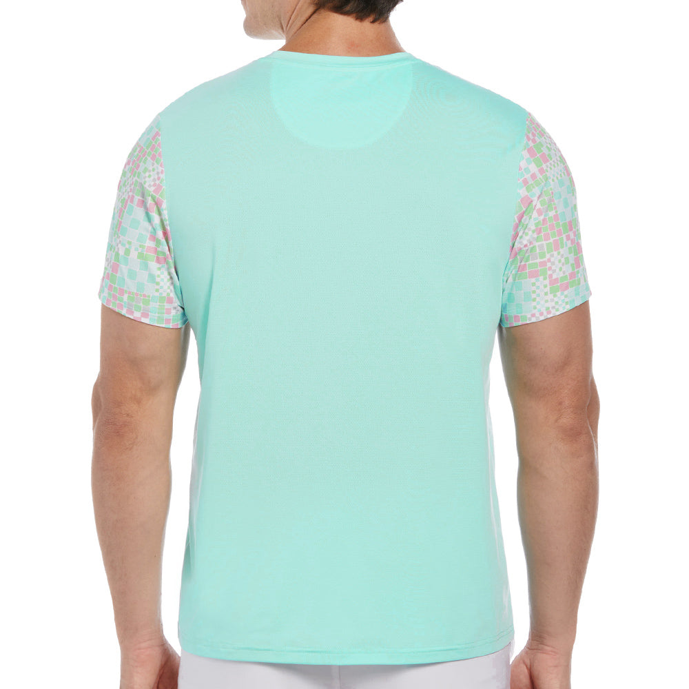 Penguin Men's Performance Checkered Tee - Tanager Turquoise