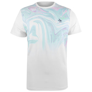 Penguin Men's Performance Marble Swirl Tee - Bright White/Multi