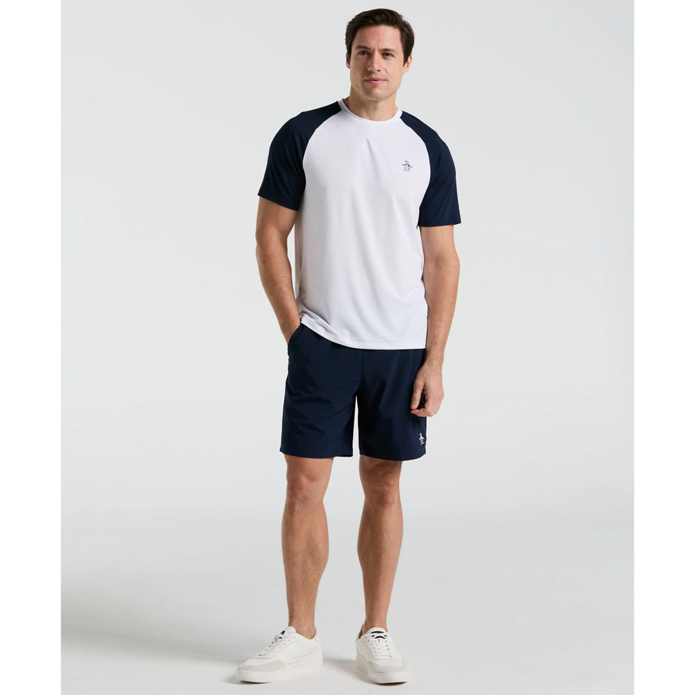 Penguin Men's Essentials Performance Core Blocked Tee - Bright White/Navy