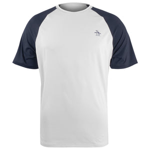 Penguin Men's Essentials Performance Core Blocked Tee - Bright White/Navy