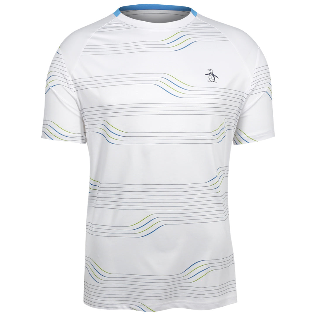 Penguin Men's Linear Block Crew Tee - Bright White