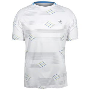 Penguin Men's Linear Block Crew Tee - Bright White