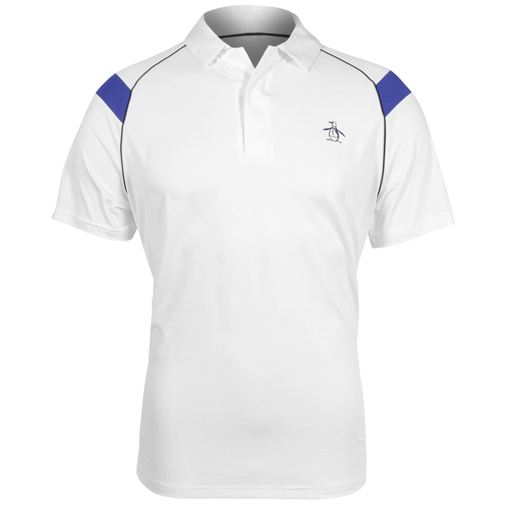 Penguin Men's Raglan Stripe Polo - Bright White