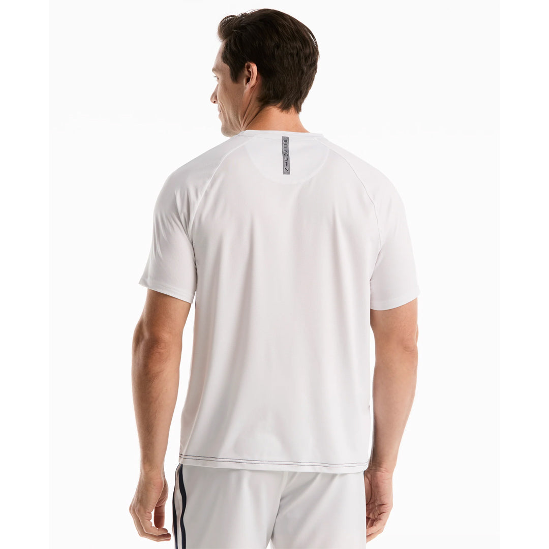 Penguin Men's Raglan Blocked Crew Tee - Malibu Blue