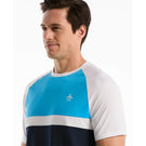 Penguin Men's Raglan Blocked Crew Tee - Malibu Blue