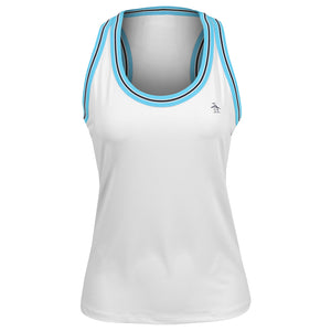 Penguin Women's Contrast Rib Racerback Tank - Bright White