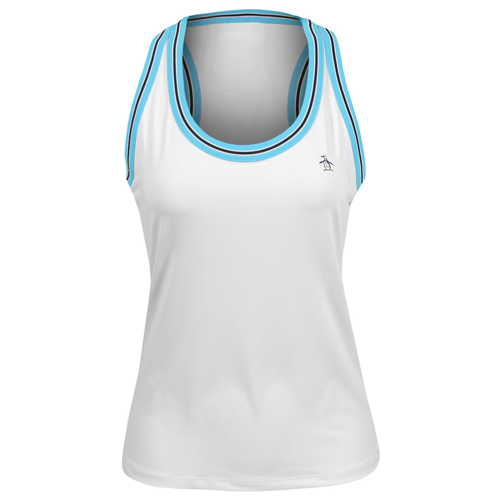 Penguin Women's Contrast Rib Racerback Tank - Bright White