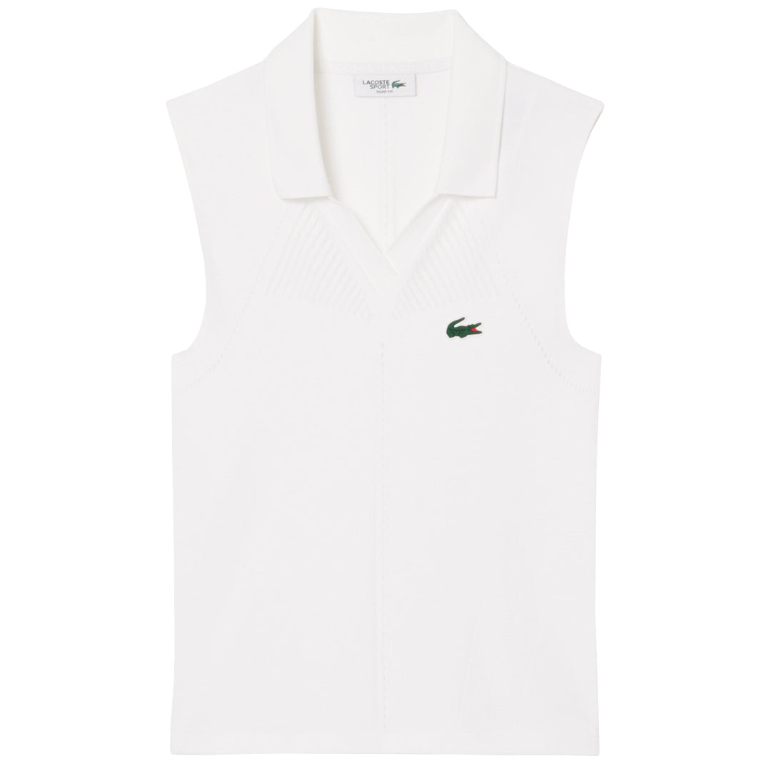 Lacoste Women's Sleeveless Stretch Polo - White
