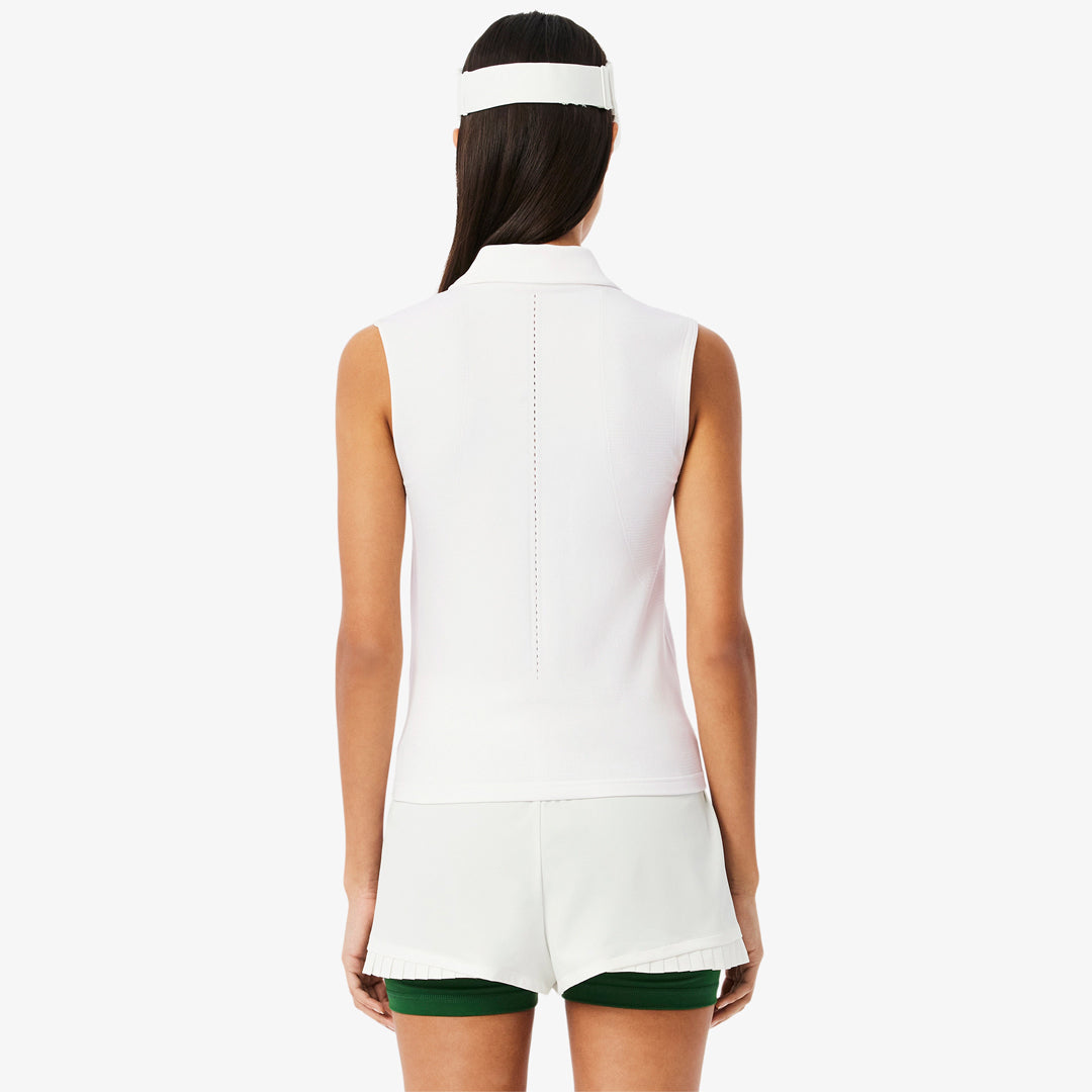 Lacoste Women's Sleeveless Stretch Polo - White