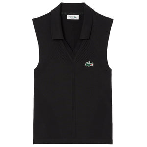 Lacoste Women's Sleeveless Stretch Knit Polo - Noir