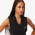 Lacoste Women's Sleeveless Stretch Knit Polo - Noir