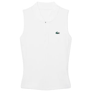Lacoste Women's Stretch Tennis Sleeveless Polo - White