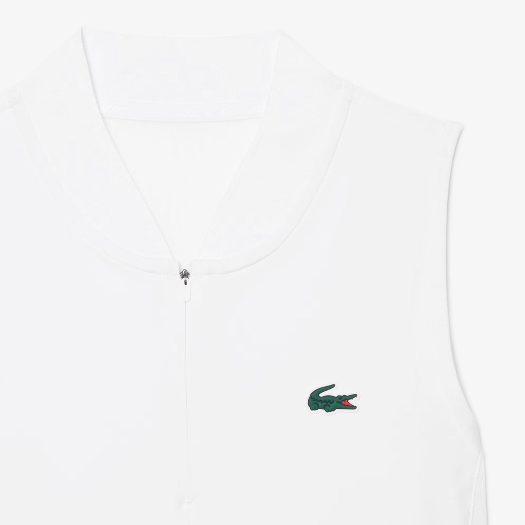 Lacoste Women's Stretch Tennis Sleeveless Polo - White