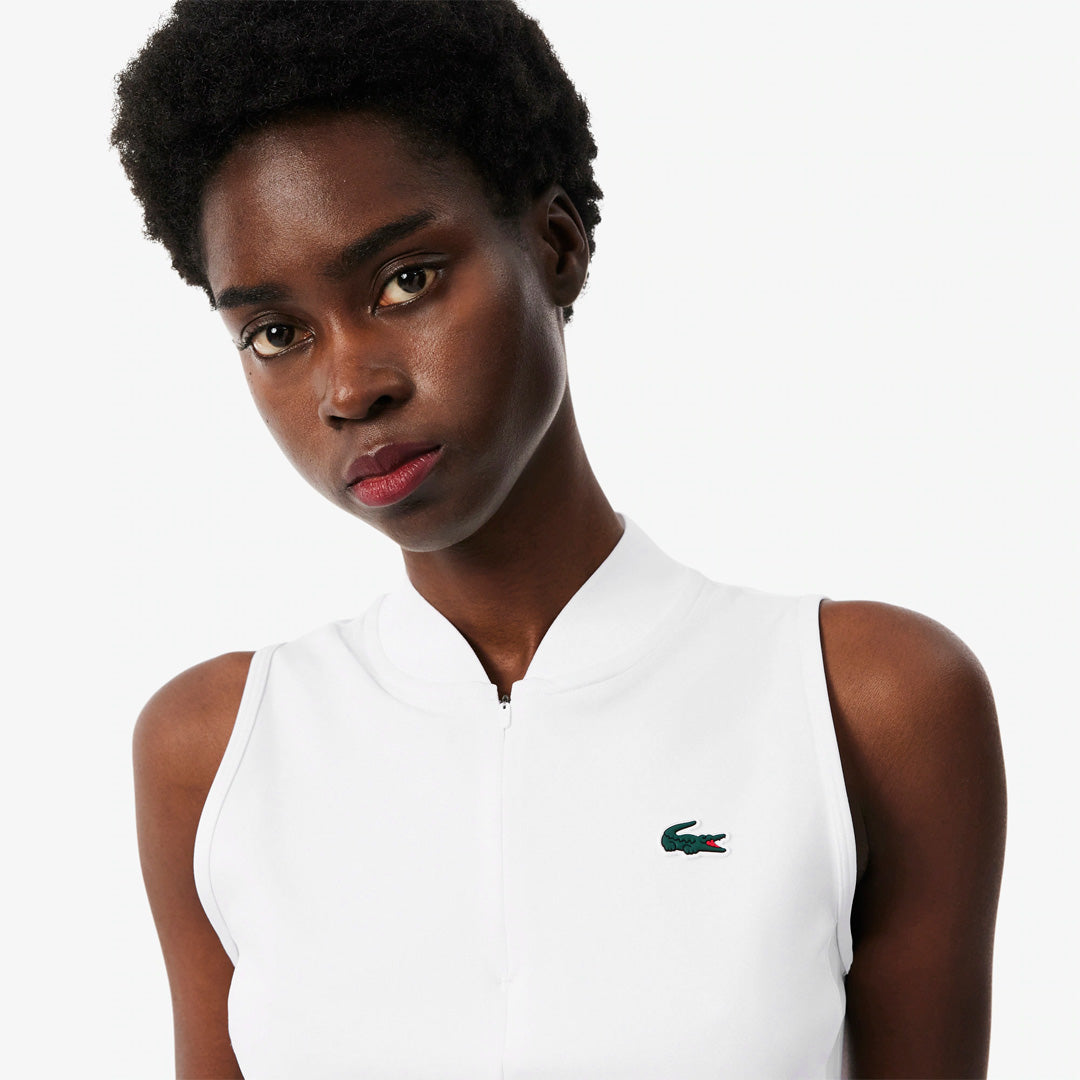 Lacoste Women's Stretch Tennis Sleeveless Polo - White