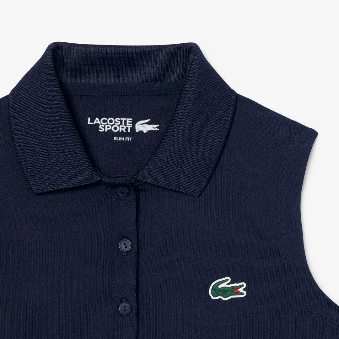 Lacoste Women's UV Stretch Sleeveless Polo - Navy Blue