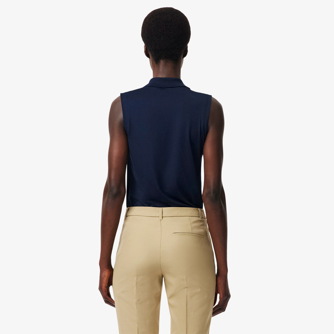 Lacoste Women's UV Stretch Sleeveless Polo - Navy Blue