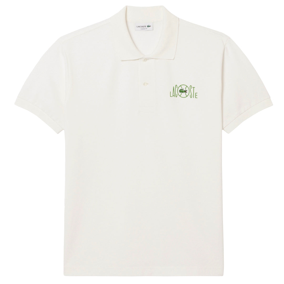 Lacoste Men's Graphic Branding Tennis Polo - White
