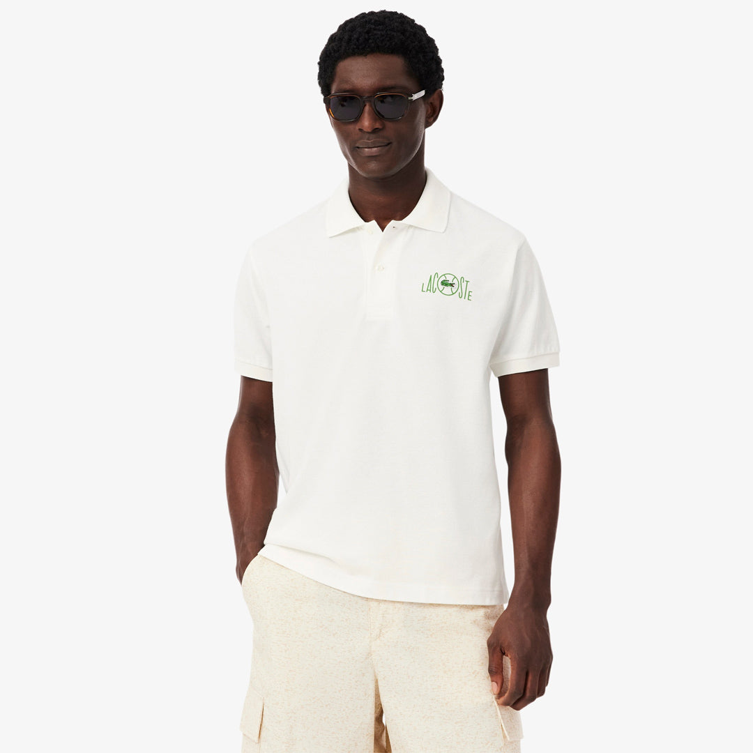 Lacoste Men's Graphic Branding Tennis Polo - White