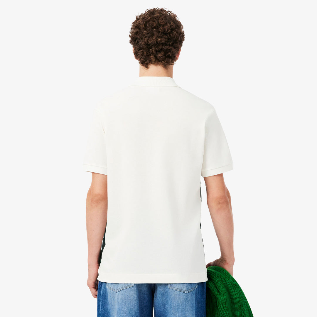 Lacoste Men's Colour Block Pique Polo - Flour/Sinople