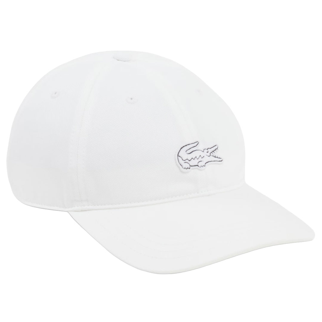 Lacoste Cotton Twill Badge Cap - White