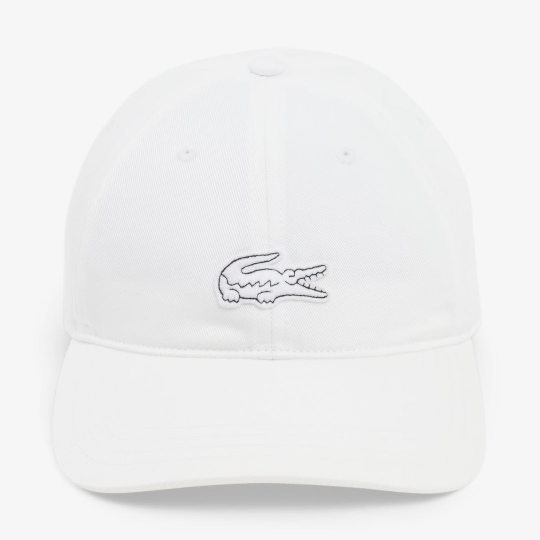 Lacoste Cotton Twill Badge Cap - White