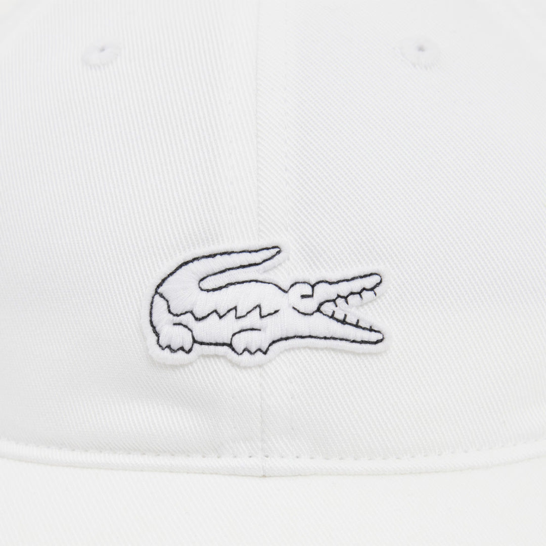 Lacoste Cotton Twill Badge Cap - White