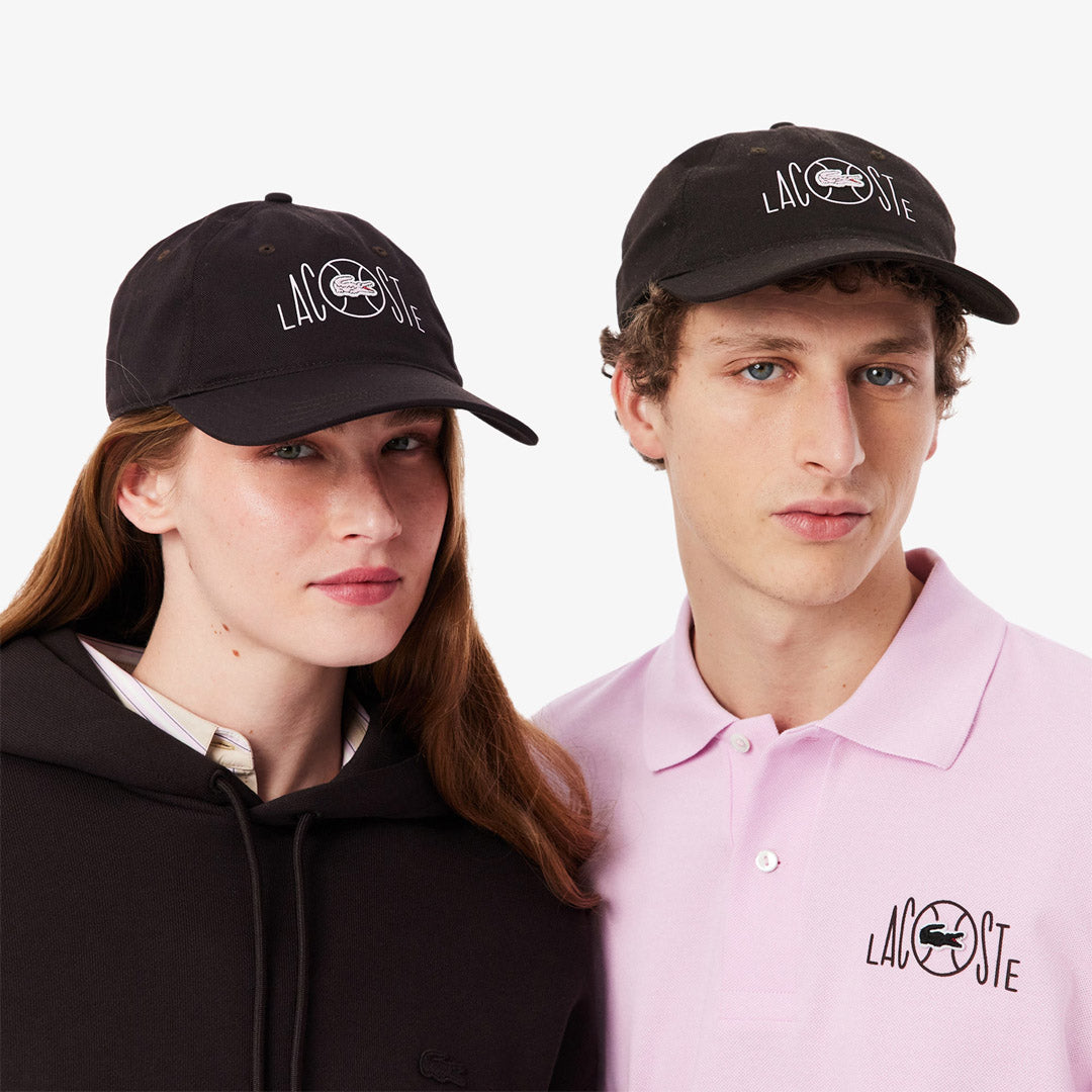 Lacoste Cotton Twill Printed Cap - Brown