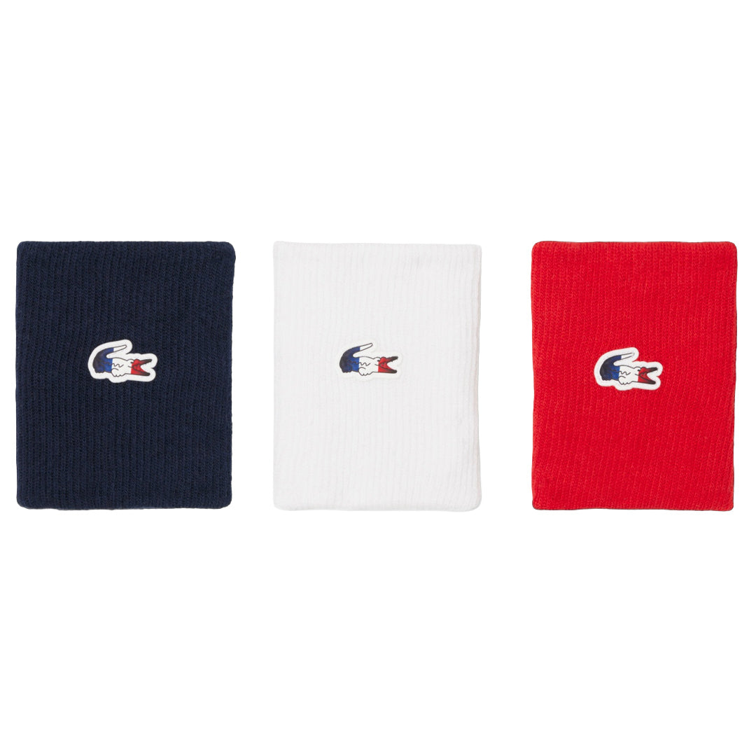 Lacoste French Tennis Wristband 3 Pack - Multi