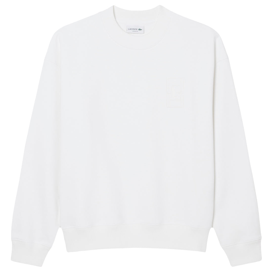 Lacoste Men's Embroidered Fleece Sweater - White